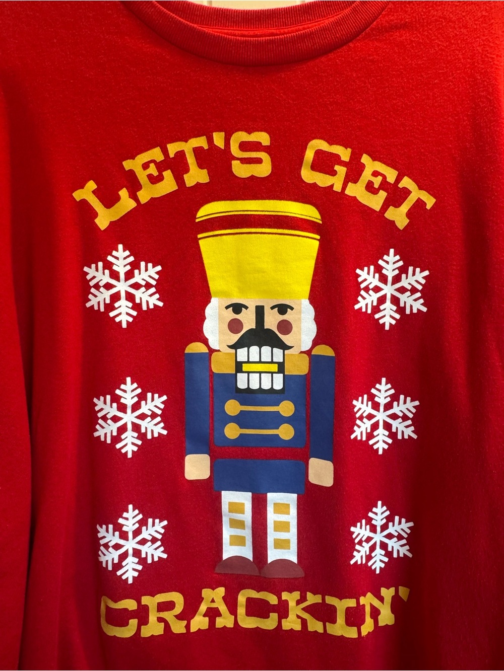 Holiday Time Red Crewneck Sweatshirt with Nutcracker Graphic